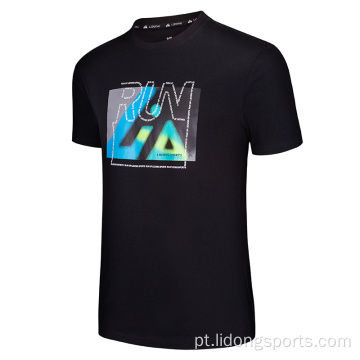 Logotipo personalizado impressão de camiseta esportiva atlética masculina